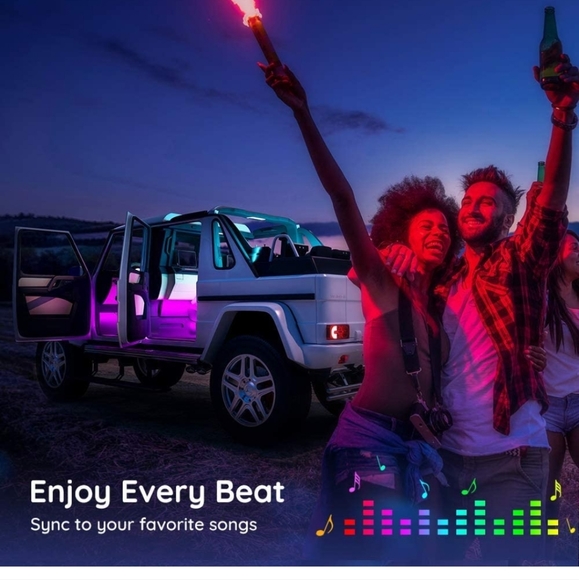 RGB Car LED Lights with 32 Colors, 10 Scene Modes, Music Sync LED Lights for Car - Picture 6 of 8